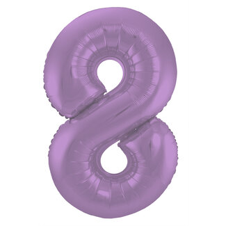Folatex Folieballon Cijfer 8 Mat Pastel Lila