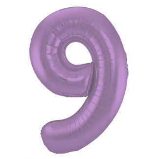 Folatex Folieballon Cijfer 9 Mat Pastel Lila