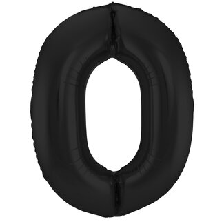 Folat Folieballon Cijfer 0 Mat Zwart
