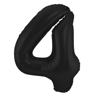 Folatex Folieballon Cijfer 4 Mat Zwart
