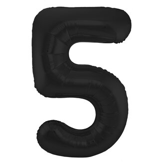 Folatex Folieballon Cijfer 5 Mat Zwart