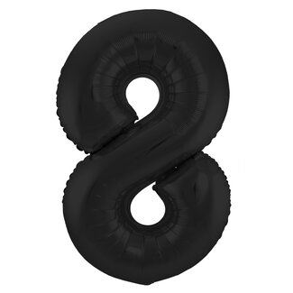 Folat Folieballon Cijfer 8 Mat Zwart