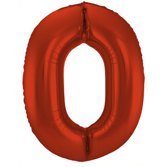 Globos Folieballon Cijfer 0 Mat Rood