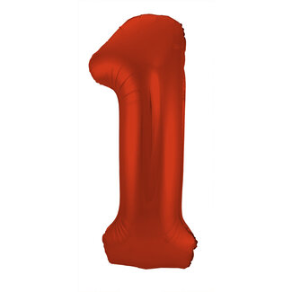 Folatex Folieballon Cijfer 1 Mat Rood