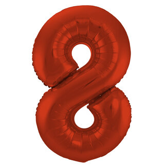Globos Folieballon Cijfer 8 Mat Rood