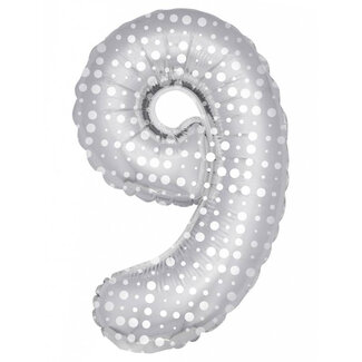 Folatex Folieballon 9 Zilver Dots