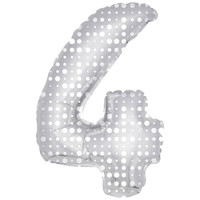 Folieballon 4 Zilver Dots