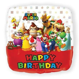 Anagram Folieballon Mario Bros HBD - 45cm