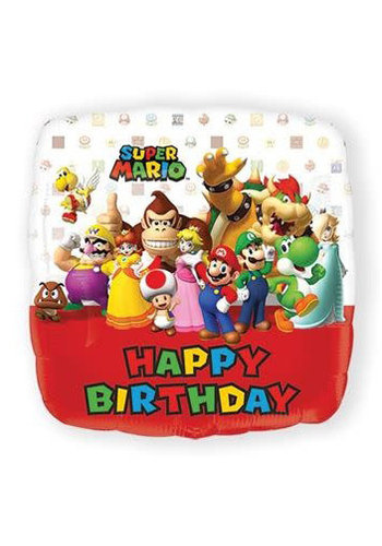 Folieballon Mario Bros HBD - 45cm 