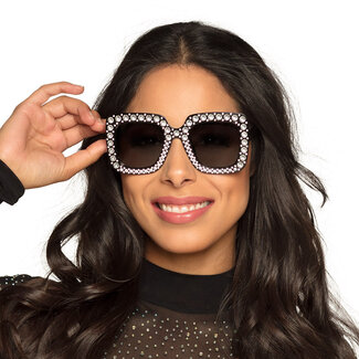 Boland Partybril Bling Bling - Zwart