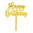 Boland Taart Topper Happy Birthday Goud - 15,5x11cm