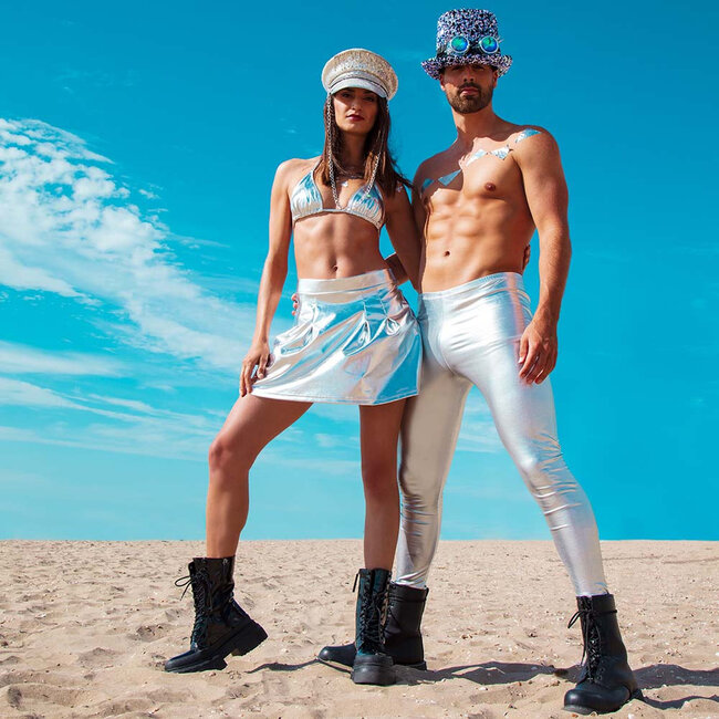 Hoed Desert dream parelmoer met partybril