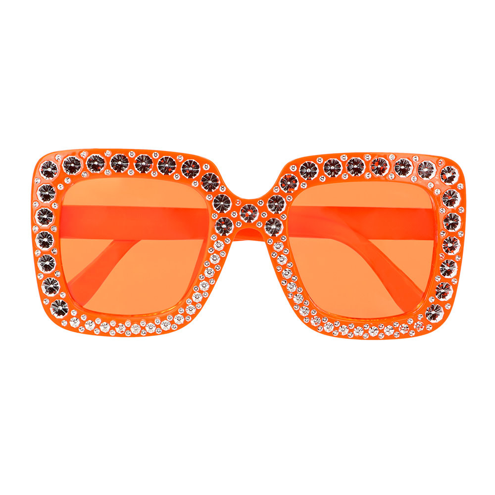 TSHAOUN 4 paar oversized zonnebril met strass, vierkante bling-bril, oversized vierkante zonnebril, uniseks zonnebril met kristallen strass, dik frame, kledingaccessoires (zwart, wit, roze, tan