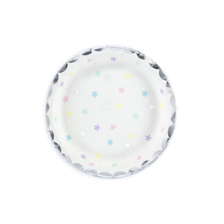 PartyDeco Bordjes Pastel stars - 18cm - 6 stuks