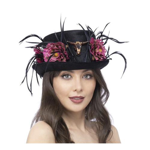 Floral Horn Top Hat 