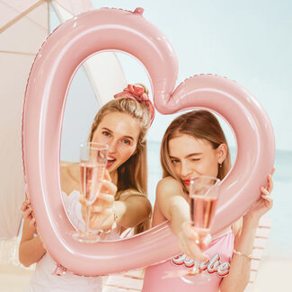 PartyDeco Folie Hart Frame - Licht Roze - 86x83,5cm