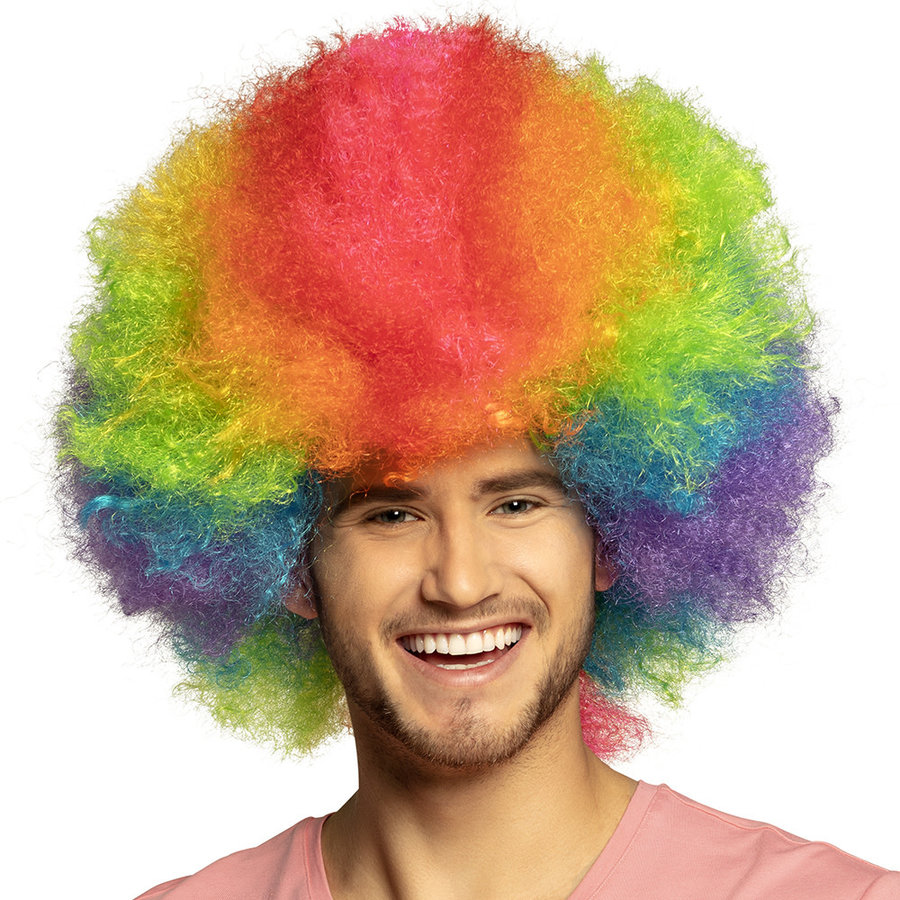 Pruik Clown Rainbow deluxe-2
