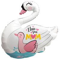 Folieballon I love you mom swan