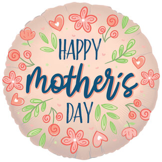 Globos Folieballon Mother's Day Peach Flowers