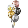 Folatex Happy Birthday Leeftijd - tros van 5 ballonnen