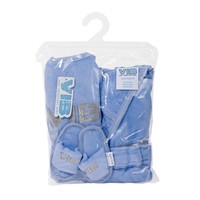 Giftset Blauw - Badjas 62-68/Slab/Slippers