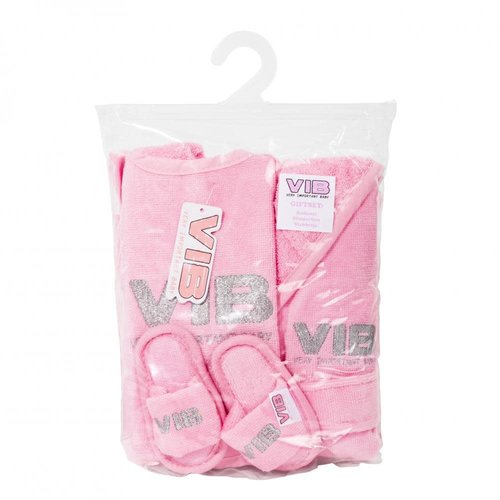 Giftset Roze - Badjas 62-68/Slab/Slippers 