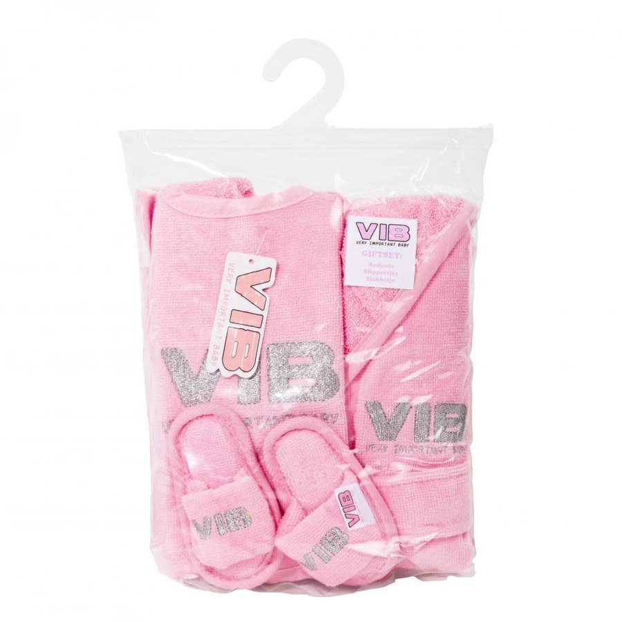 Giftset Roze - Badjas 62-68/Slab/Slippers-1