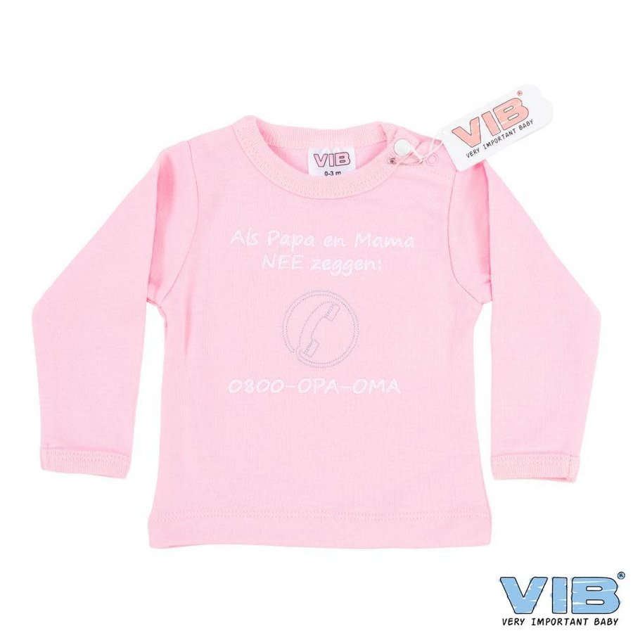 T-Shirt Roze Als Papa en Mama NEE zeggen: 0800-OPA-OMA-1