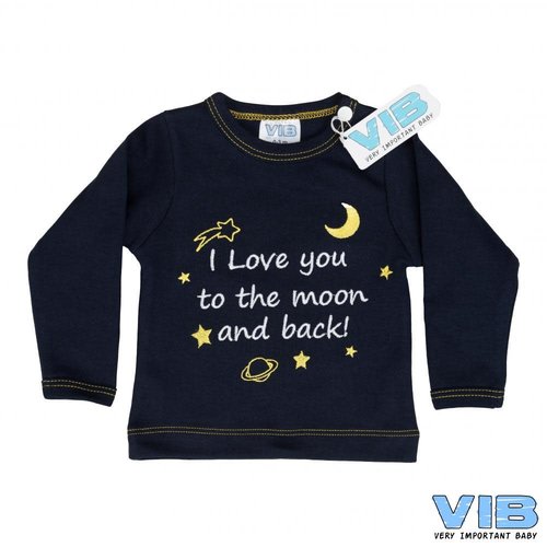 T-Shirt Navy I Love you to the moon and back! 