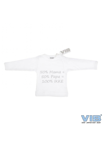 T-Shirt Wit 50% mama+50% papa=100% IKKE 