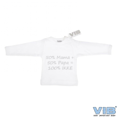 T-Shirt Wit 50% mama+50% papa=100% IKKE 
