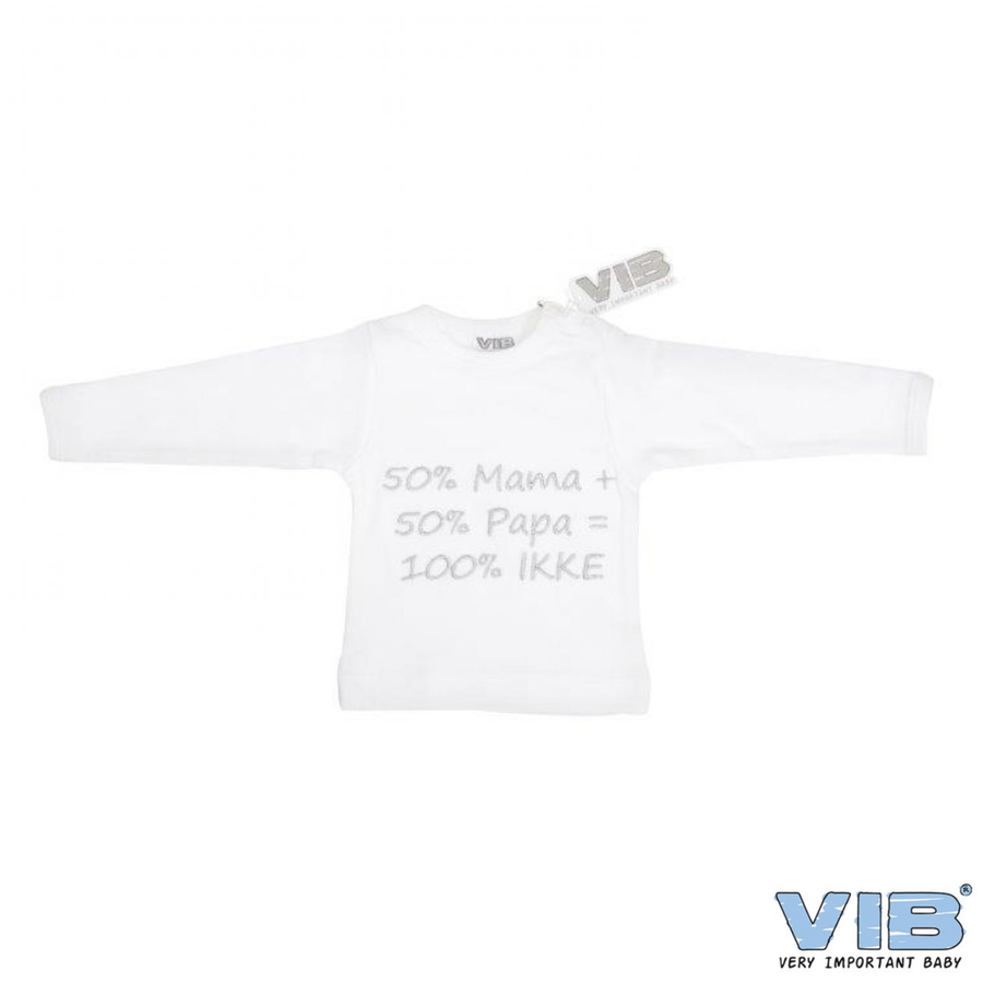 T-Shirt Wit 50% mama+50% papa=100% IKKE-1