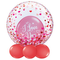 thumb-Deco Bubble Red & Pink Confetti Hearts-1