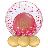 thumb-Deco Bubble Red & Pink Confetti Hearts-3