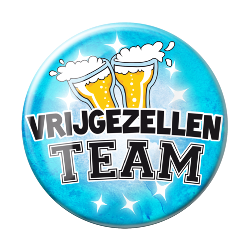 Button XL - Vrijgezellen Team Heren - 10x10cm 