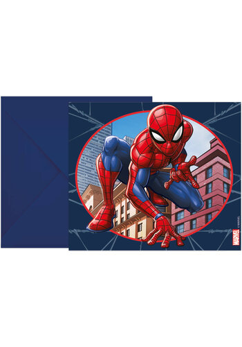 Spiderman Uitnodigingen - 6 stuks 