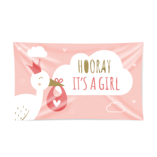 Paperdreams Newborn Baby Girl - XXL Vlag - 90x150cm