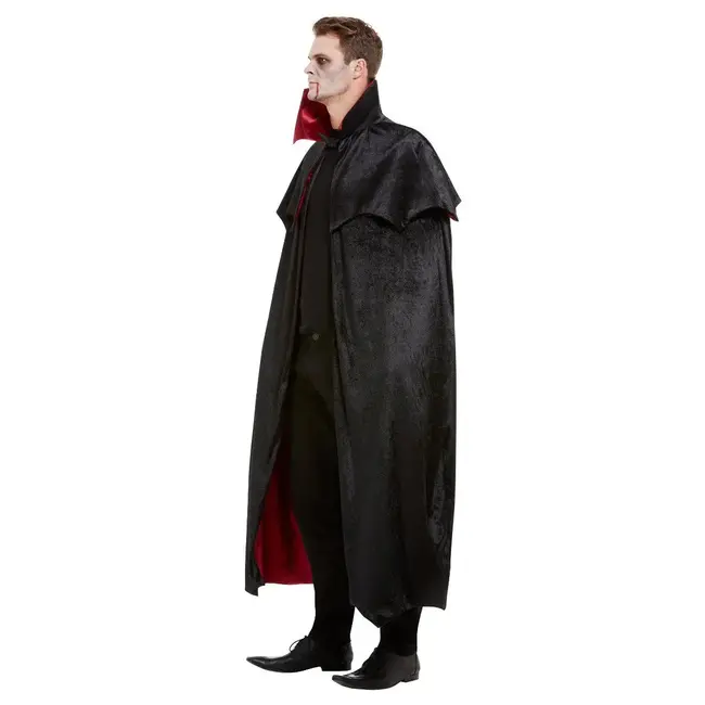 Deluxe Vampire Cape, Black, Velour with Red Lining