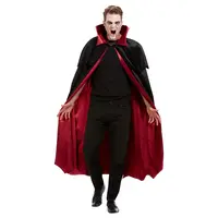 thumb-Deluxe Vampire Cape, Black, Velour with Red Lining-1