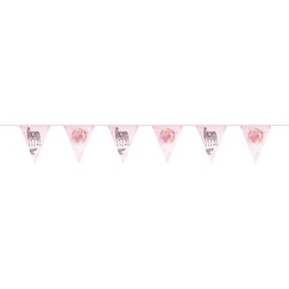 Vlaggenlijn Baby Safari Pink ’You are loved’ - 6m