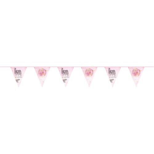 Vlaggenlijn Baby Safari Pink ’You are loved’ - 6m 