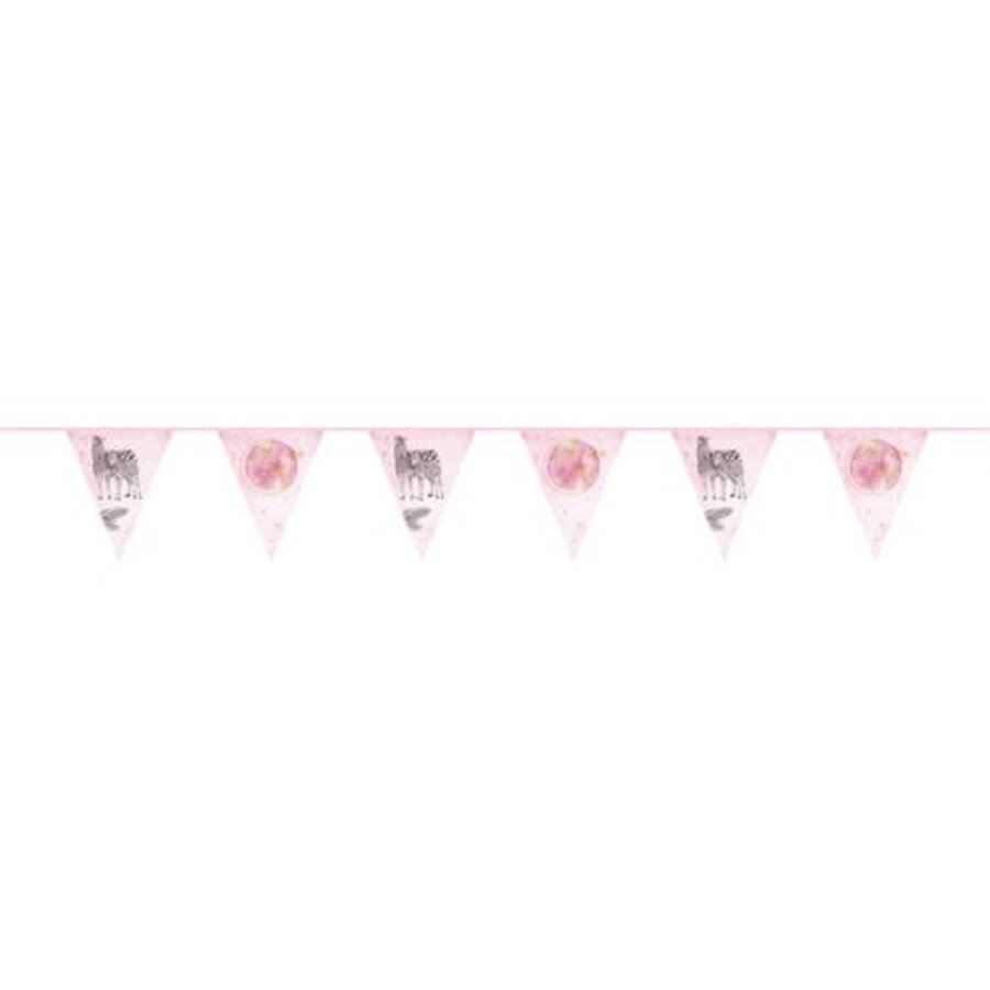 Vlaggenlijn Baby Safari Pink ’You are loved’-1