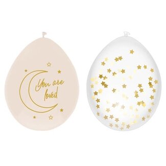 Haza-Witbaard Ballonnen Baby Safari Nude ’You are Loved’ - 30cm - 6st