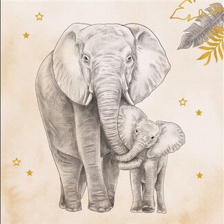 Servetten Baby Safari Nude ’You are loved’ - 25cm - 20st Servetten Baby Safari Nude ’You are loved’ - 25cm - 20st