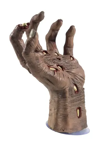 Latex Rotting Zombie Hand Prop - met zuignap - 21x10cm 