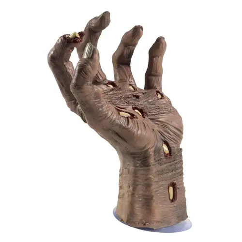 Latex Rotting Zombie Hand Prop - met zuignap - 21x10cm 