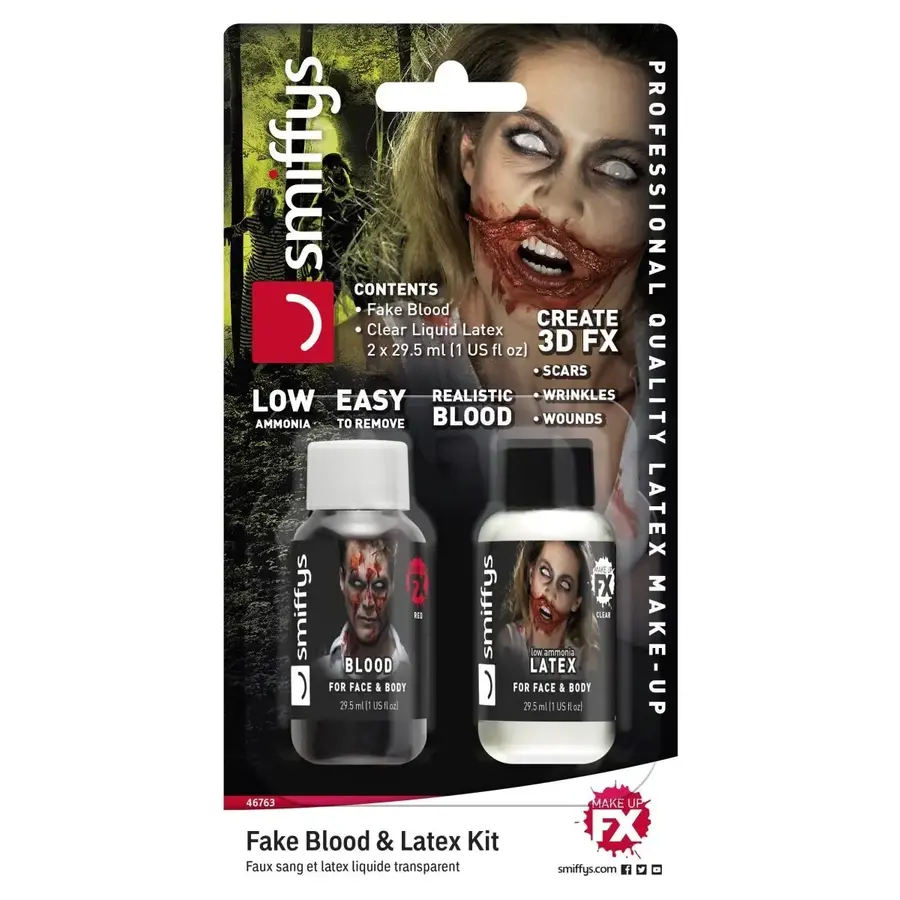 Make-Up FX Latex set - Latex & nepbloed - 29,57 ml-7