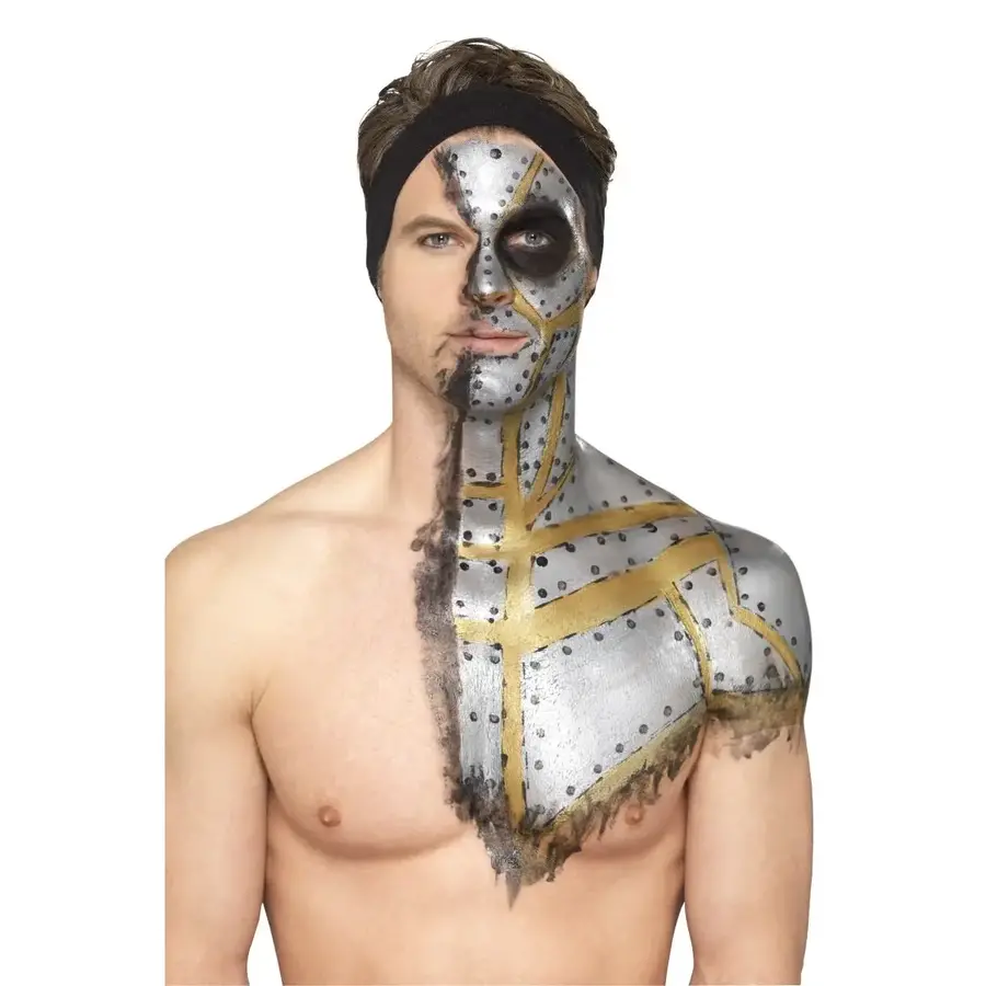 Metallic Liquid Latex Kit, Gold & Silver Face/Body Paints & 2 Sponsjes - 29.57ml-5
