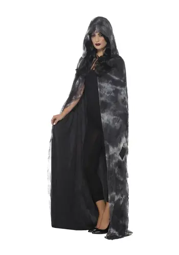 Deluxe Betoverde Vervallen Cape - Zwart & Grijs 