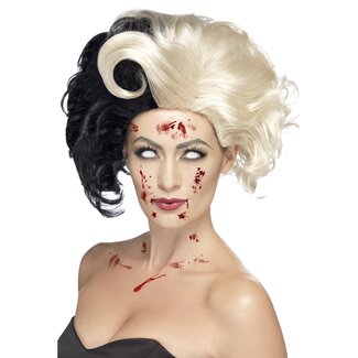Smiffy's Evil Madame Wig, Deluxe, Black & Blonde